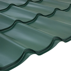 Металлочерепица Монтеррей 0.4 мм 2250х1180 мм зелёный RAL 6005