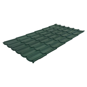 Металлочерепица Монтеррей 0.4 мм 2250х1180 мм зелёный RAL 6005
